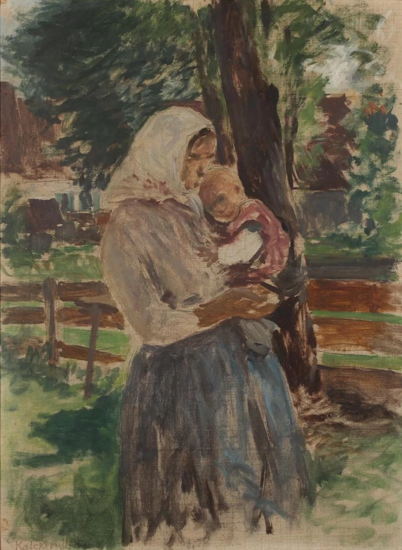 Leopold von Kalckreuth - Moglie di contadino con bambino piccolo
